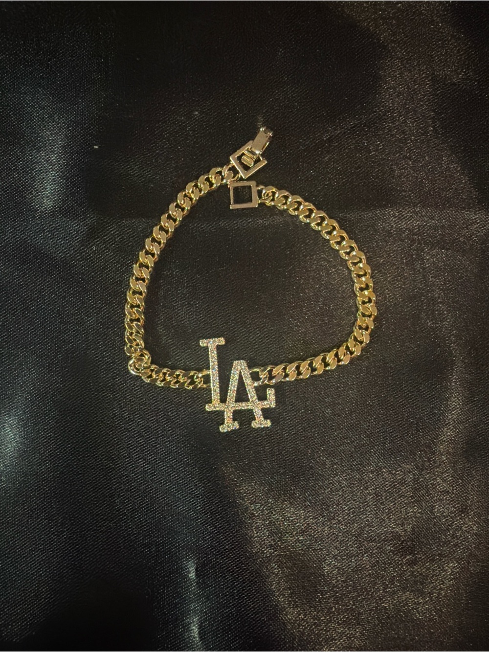 Gold LA Initial Link Bracelet - Unbranded